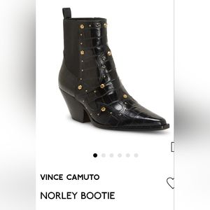 Vince Camuto Western Norley Bootie Black Croc